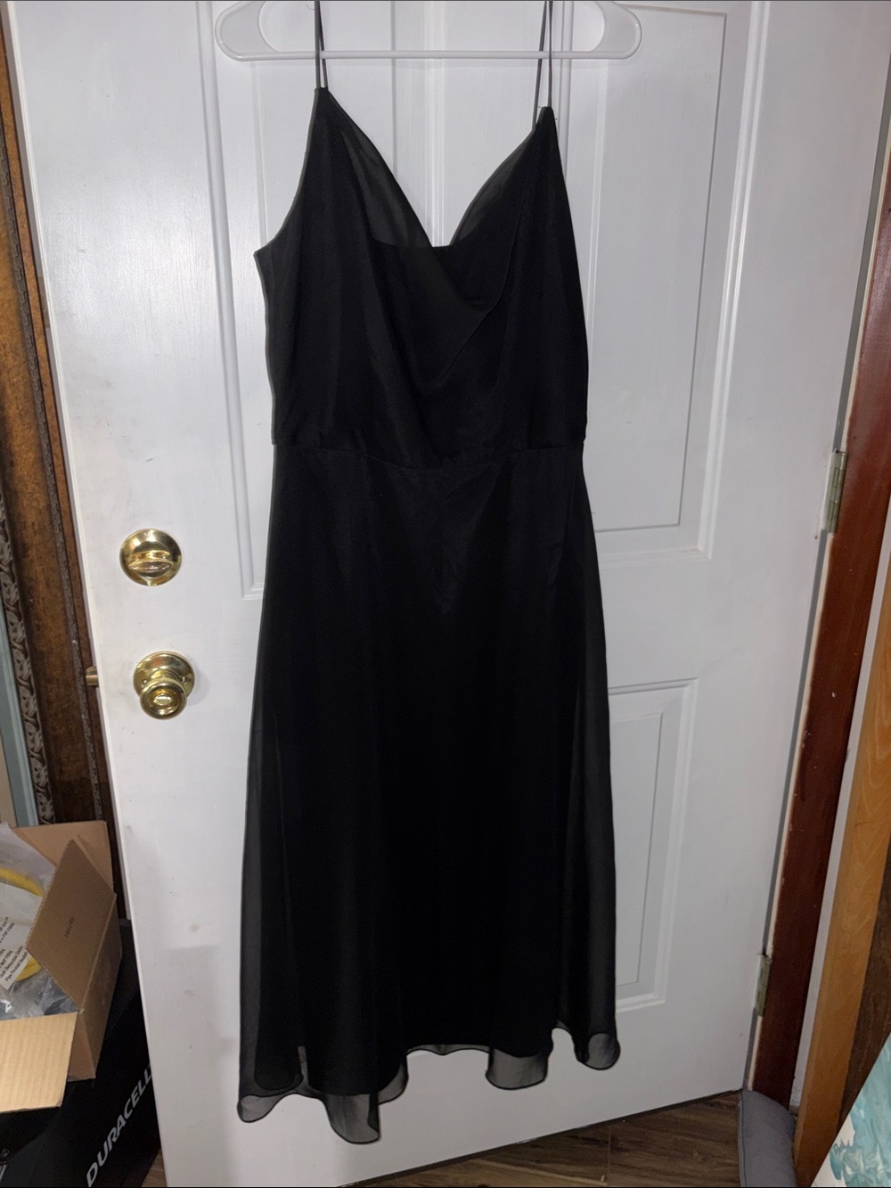 Elegant Black Spaghetti-Strap Maxi Dress